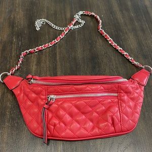 Express Red Quilted Crossbody Bag